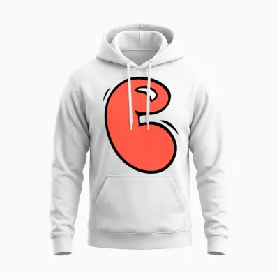 Graffiti Monogram Letter C in Cute Chubby Bubblest Unisex Hoodie - White