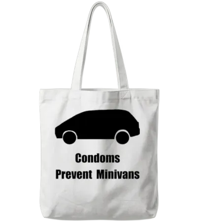 Prevent Minivans Funny Tote Bags - White