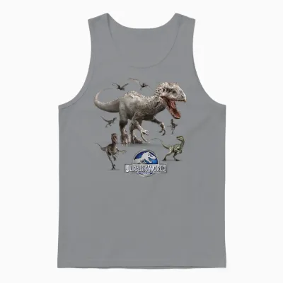 Jurassic World Indominus Rex Raptor Run T-Shirt Small Unisex Tank Top - Sport Grey