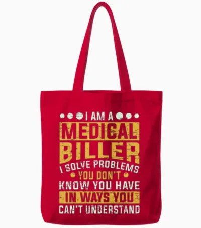Medical Biller Profession Solve Problems Funny Tote Bags - Red