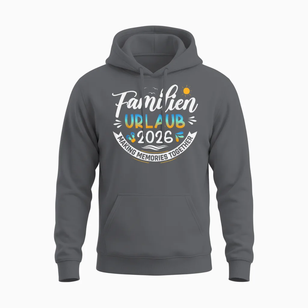 Familienurlaub 2026 Sommer Matching Urlaub 2026 Unisex Hoodie in Charcoal