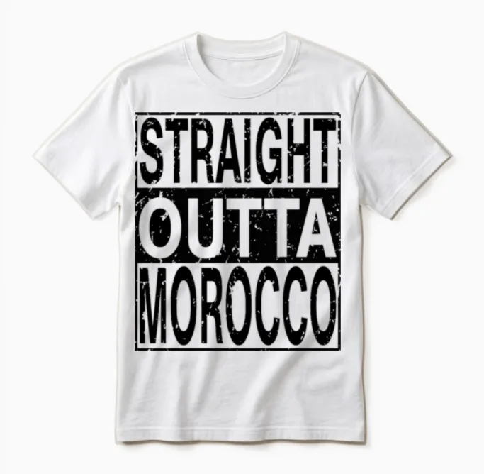 Morocco Straight Outta Morocco Unisex T-Shirt in White