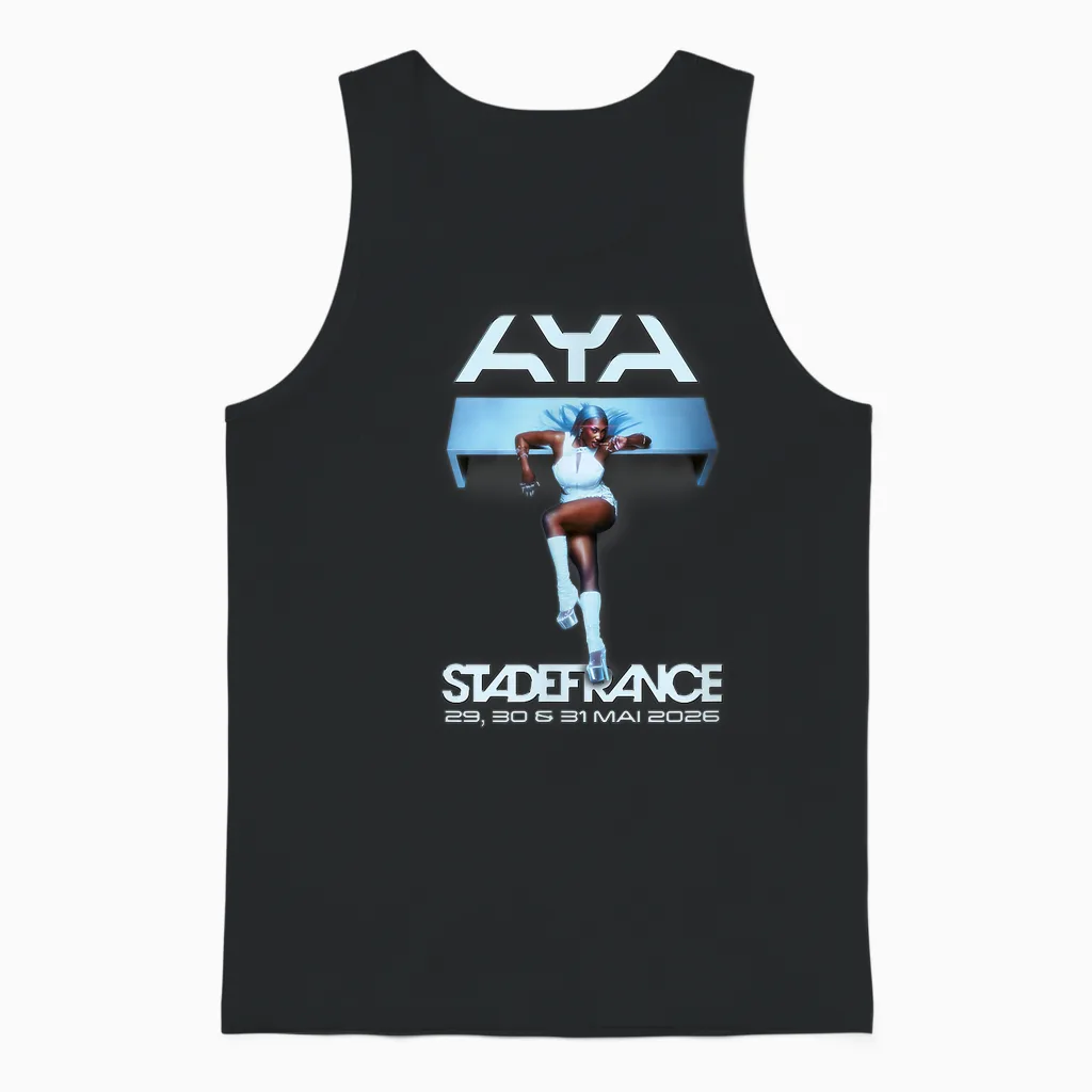 Aya Nakamura Merch Officiel Tournée Stade De France 2026 Unisex Tank Top in Black