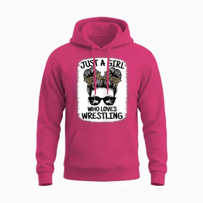 Just a Girl Who Loves Wrestling Funny Wrestle Lover Wrestler Unisex Hoodie - Heliconia