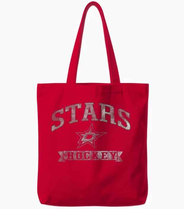 Dallas Stars Vintage Hockey Black Officially Licensed Tote Bags in Red