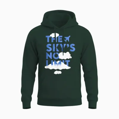 The Sky's No Limit Motivationszitat Unisex Hoodie - Forest
