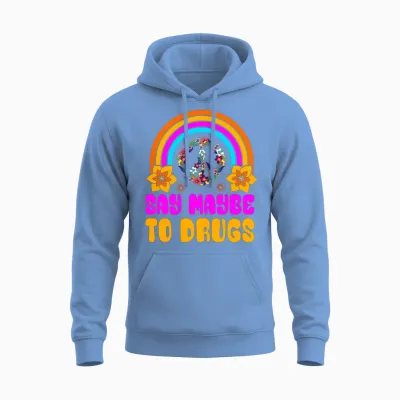 Funny Hippie Unisex Hoodie - Carolina Blue