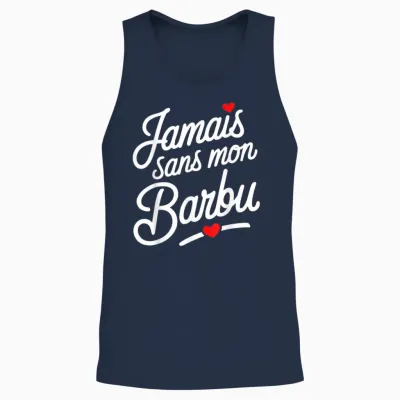 Jamais Sans Mon Barbu Amoureux Couple Humour Saint Valentin Unisex Tank Top - Navy