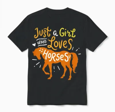 Horse Unisex T-Shirt - Black