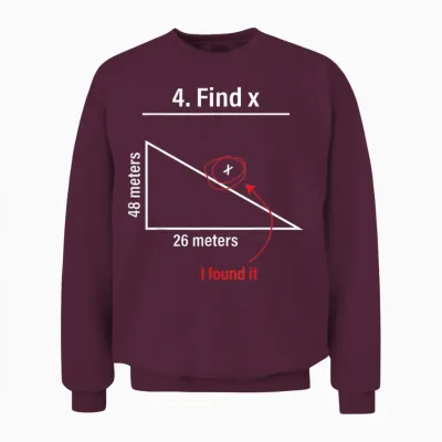 Find X Lustiger Spruch Mathe Spruch Mathematiker Geschenkide Unisex Sweatshirt - Maroon