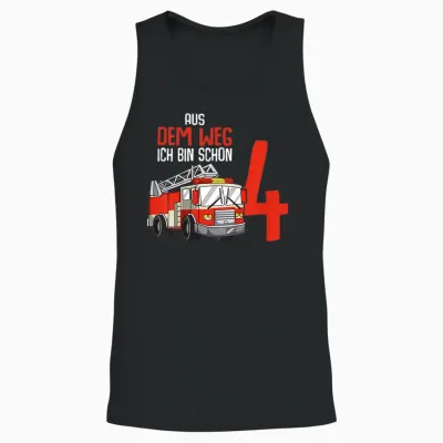 4. Geburtstag Feuerwehr 4 Jahre Kinder Junge Unisex Tank Top - Black