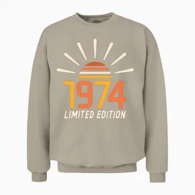 50th Birthday Vintage 1974 Limited Edition Gift Unisex Sweatshirt - Sand