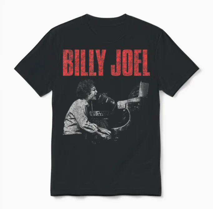 Billy Joel Live Official Unisex T-Shirt in Black