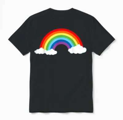 Rainbow with Colourful Women's Men's Children's Carnival T-Shirt, Black Unisex T-Shirt - Black