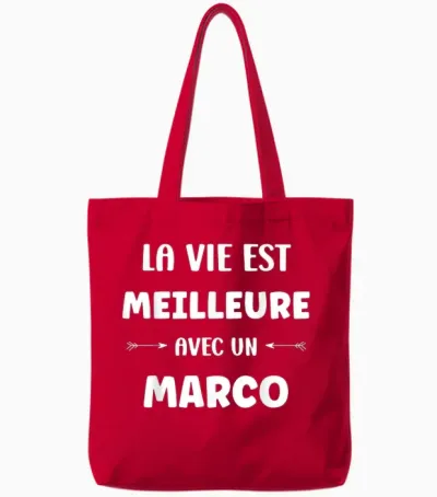 Humour Marco La Vie Est Meilleure Avec Marco Tote Bags - Red