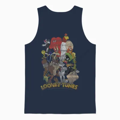 Looney Tunes Character Stack Group Shot Unisex Tank Top - Navy