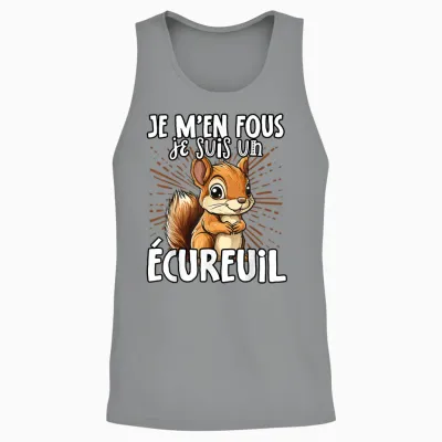 Je M'en Fous Je Suis Un Squirrel - ésquirrel Cute T-Shirt, Black, S Unisex Tank Top - Sport Grey