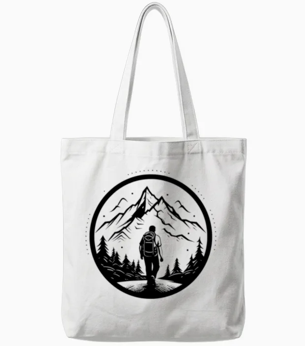Hiking & Outdoors Gift Tote Bags in White