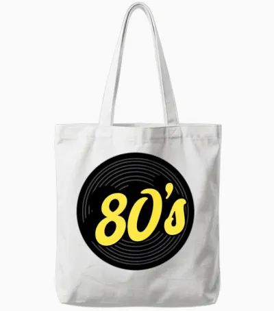 80s Retro Cassette Tote Bags - White