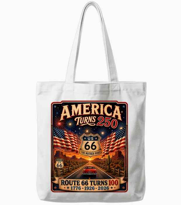 Vintage Usa 250 Us Highway 66 Road Anniversary for Women Tote Bags in White