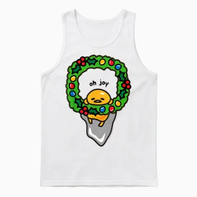 Gudetama Christmas Wreath Unisex Tank Top - White