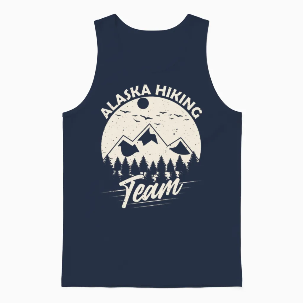 Alaska Hiking Team Hiker Nature Hike Unisex Tank Top in Navy