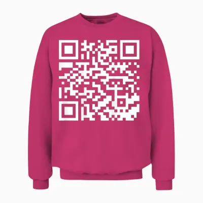 (on Back) Funny Qr Fck You Code Middle Finger Sarcasm Say T-Shirt, Black, S Unisex Sweatshirt - Heliconia