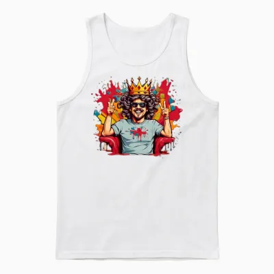 Funny Face Retro Funny Magnets Unisex Tank Top - White
