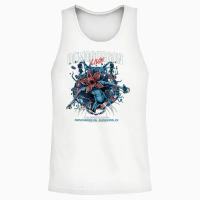 Stranger Things Demogorgon Live the Upside Down T-Shirt, Black Unisex Tank Top - White
