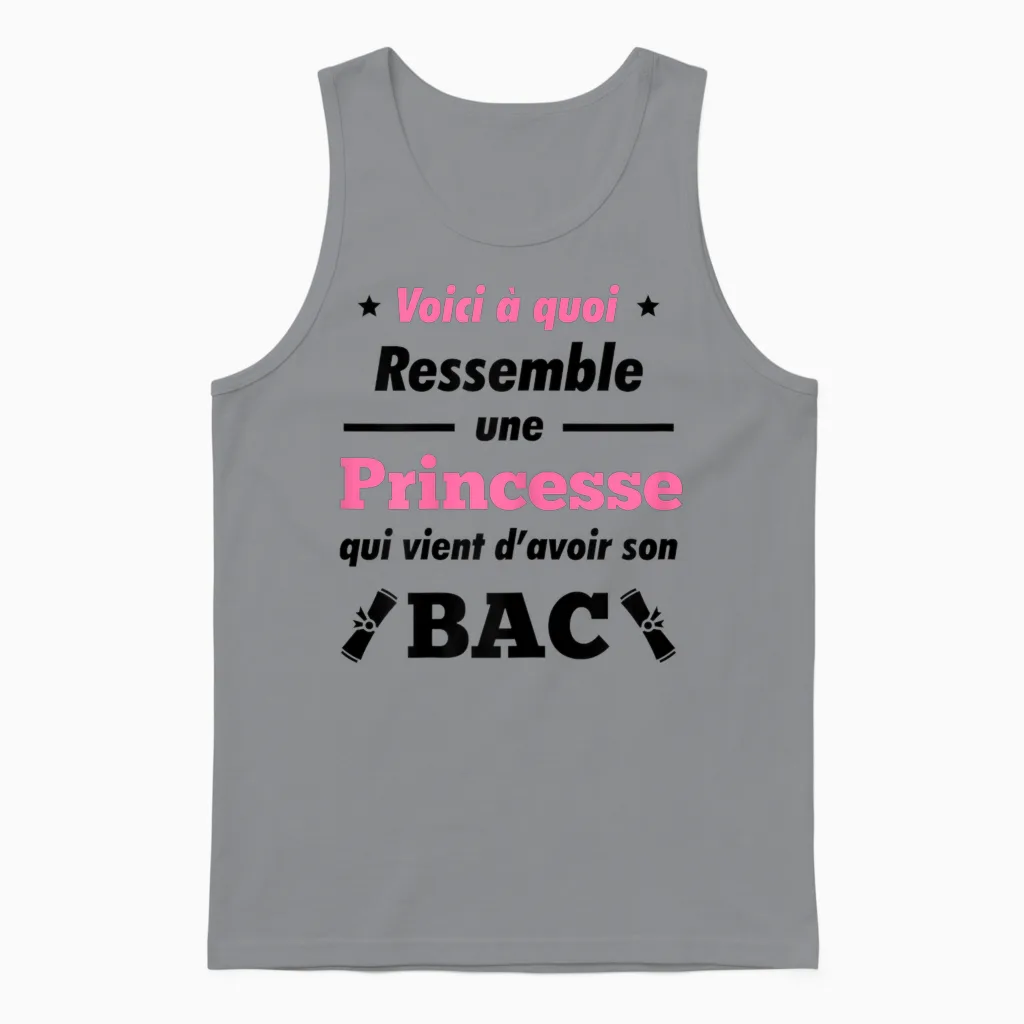 Bac 2025 Baccalaureate Congratulations Humour Gift Bac 2025 Unisex Tank Top in Sport Grey