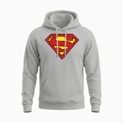 Dc Superman Logo Classic Unisex Hoodie - Ash