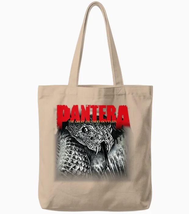 Pantera Official Great Southern Outtakes Album Snake Tote Bags in Natural