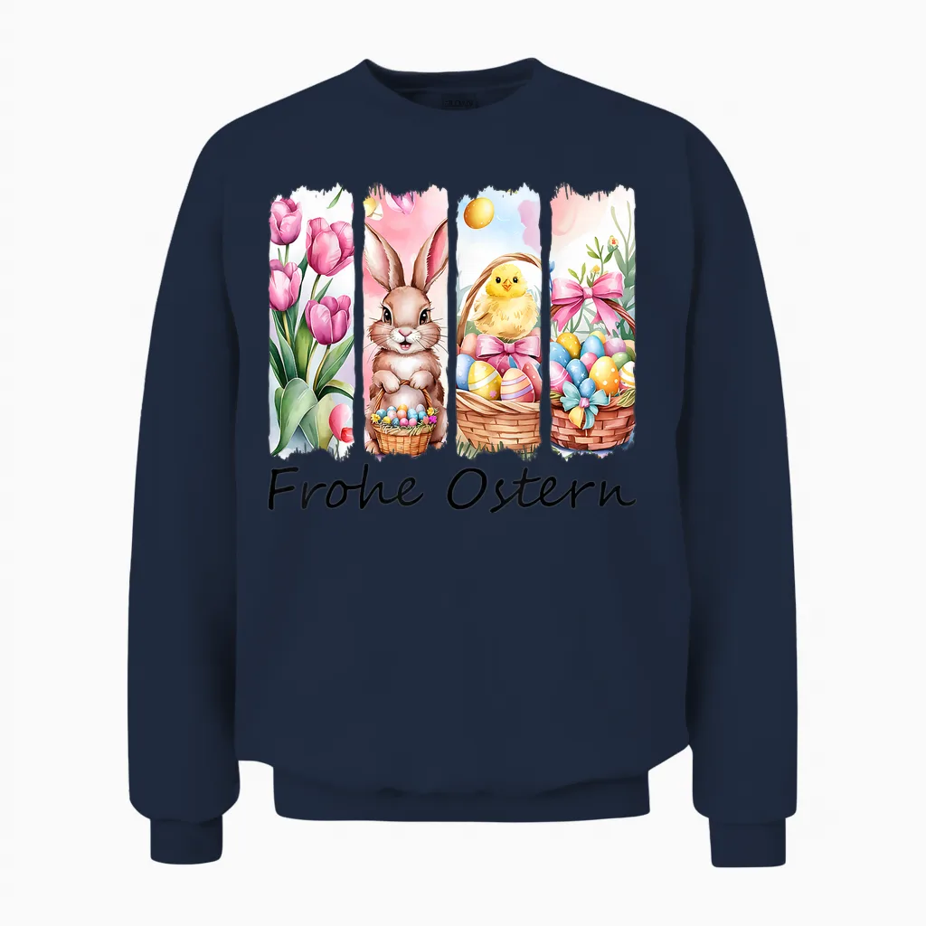 Ostergeschenke Ostern Outfit Osteroutfit Damen Mädchen Unisex Sweatshirt in Navy