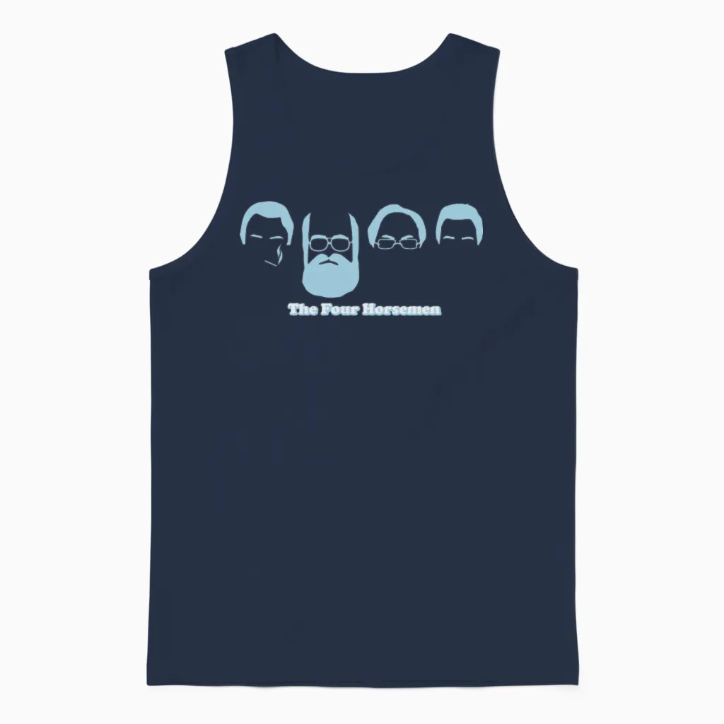 The Four Horsemen Tee Shirt Light Blue Unisex Tank Top in Navy