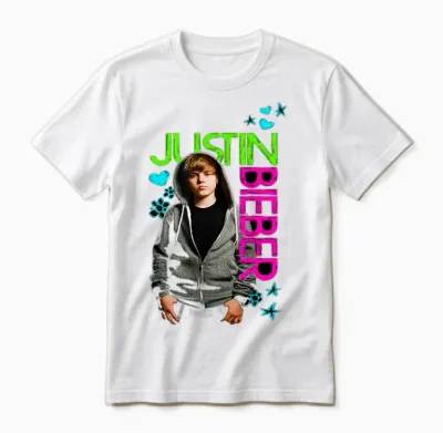 Official Justin Bieber Black Unisex T-Shirt - White