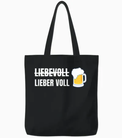 Liebevoll Lieber Voll Lustiges Alkohol Und Bier Tote Bags - Black