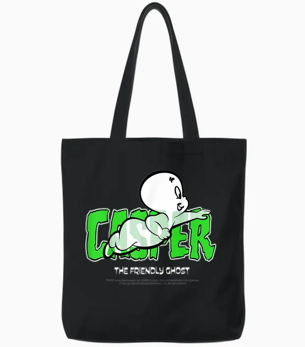 Casper Movie Merch the Friendly Ghost Classic Tote Bags in Black