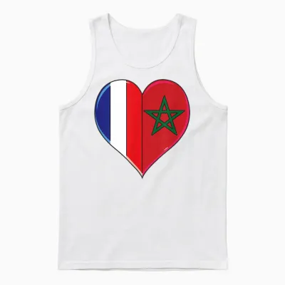 Joli Drapeau France Maroc Fierté Fans Français Marocains Unisex Tank Top - White