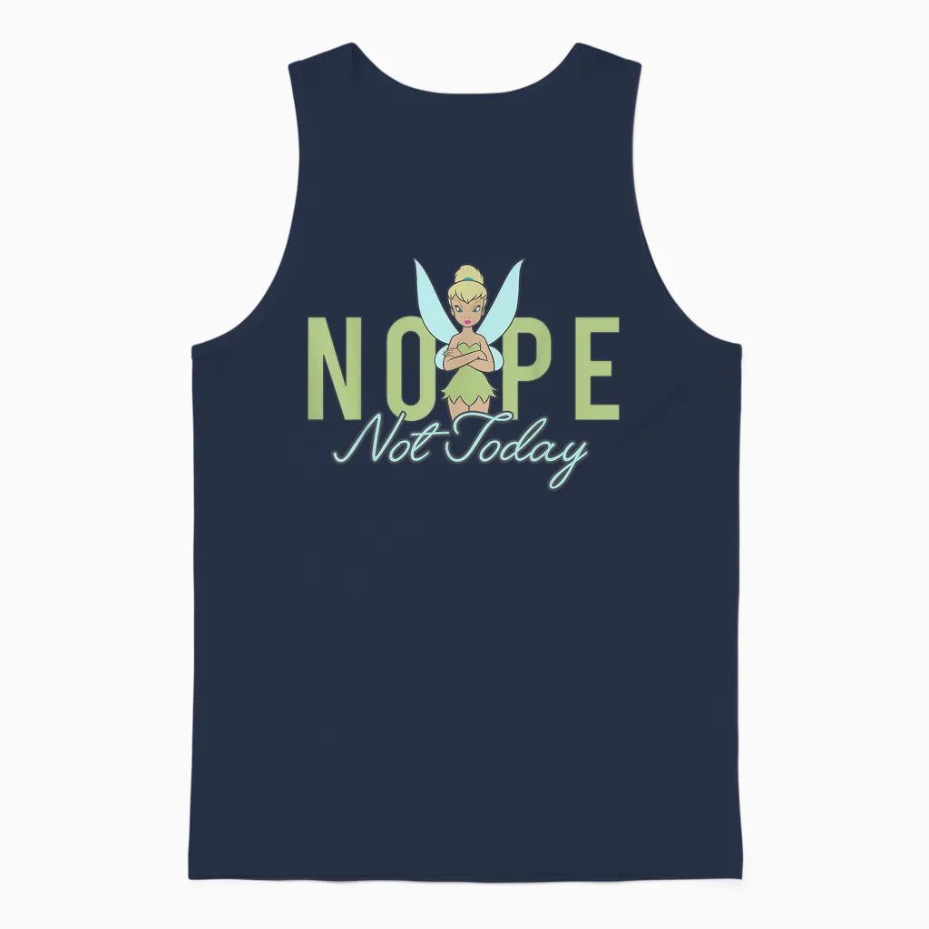 Disney Peter Pan Tinker Bell Nope Not Today Short Sleeve Unisex Tank Top in Navy