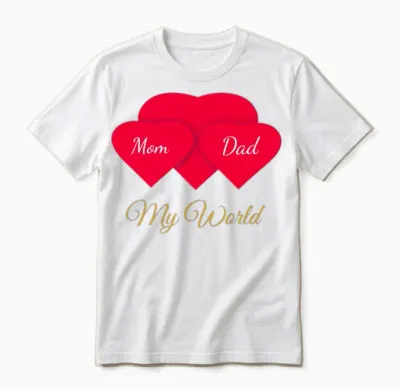 My World: Mom & Dad Emotional Design Unisex T-Shirt - White