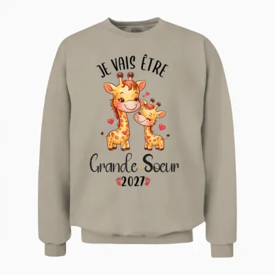 Future Grande Soeur 2027 Je Vais Etre Grande Soeur Unisex Sweatshirt - Sand