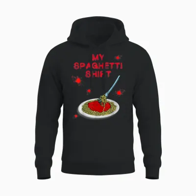 Funny Kids Spaghetti Unisex Hoodie - Black