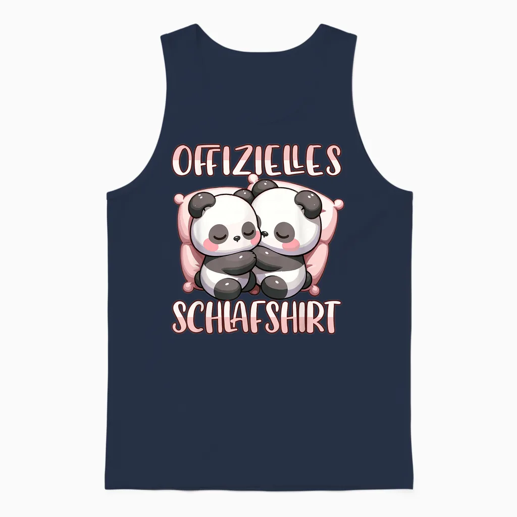 Official Sleepshirt Panda Night Shirt Girls Sleeping T-Shirt, Black Unisex Tank Top in Navy