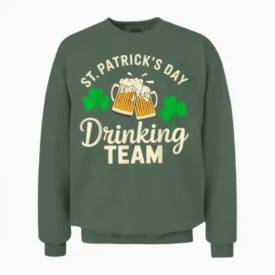 St. Patricks Day Drinking Team Irish Party Outfit Unisex Sweatshirt - Military Green