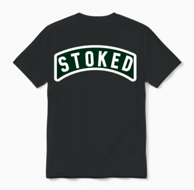 Stoked Tab Unisex T-Shirt - Black