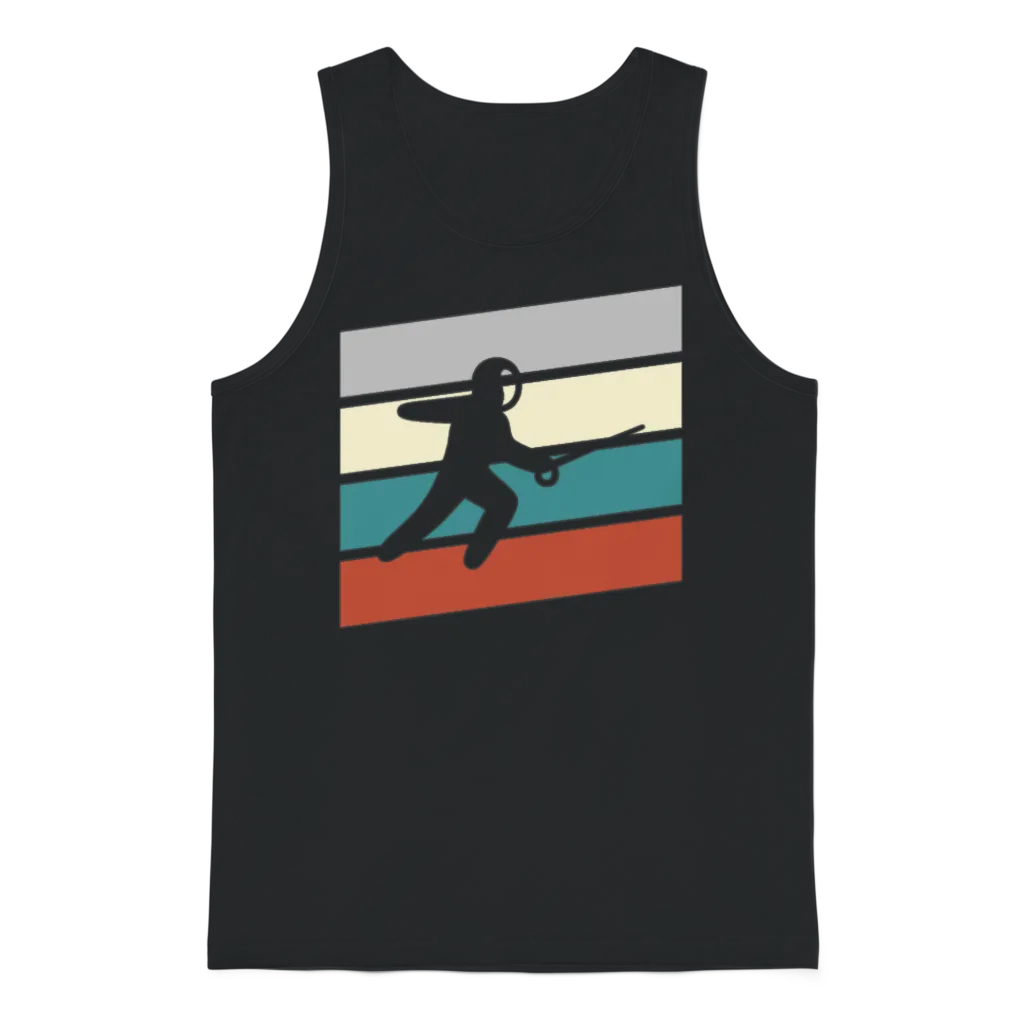 Fencing Retro Unisex Tank Top - Black