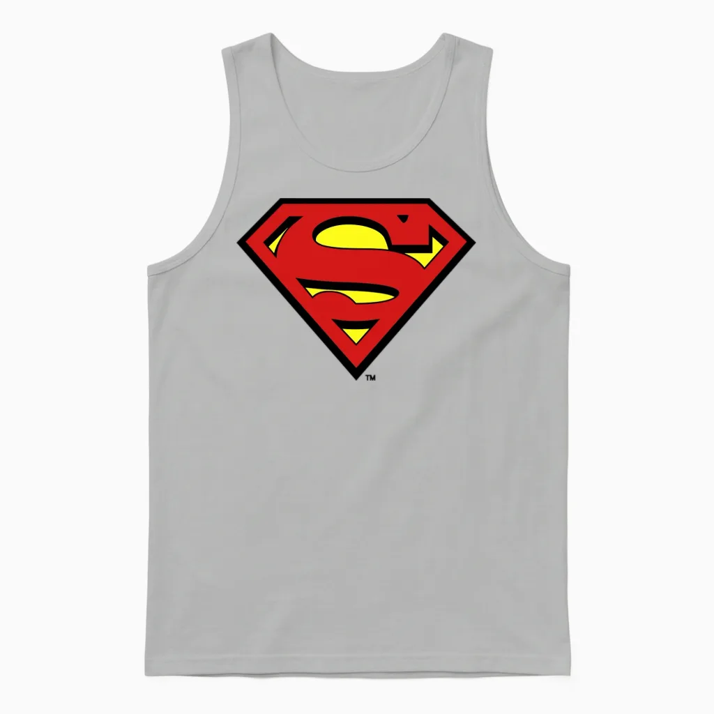 Superman S-Shield Unisex Tank Top in Ash