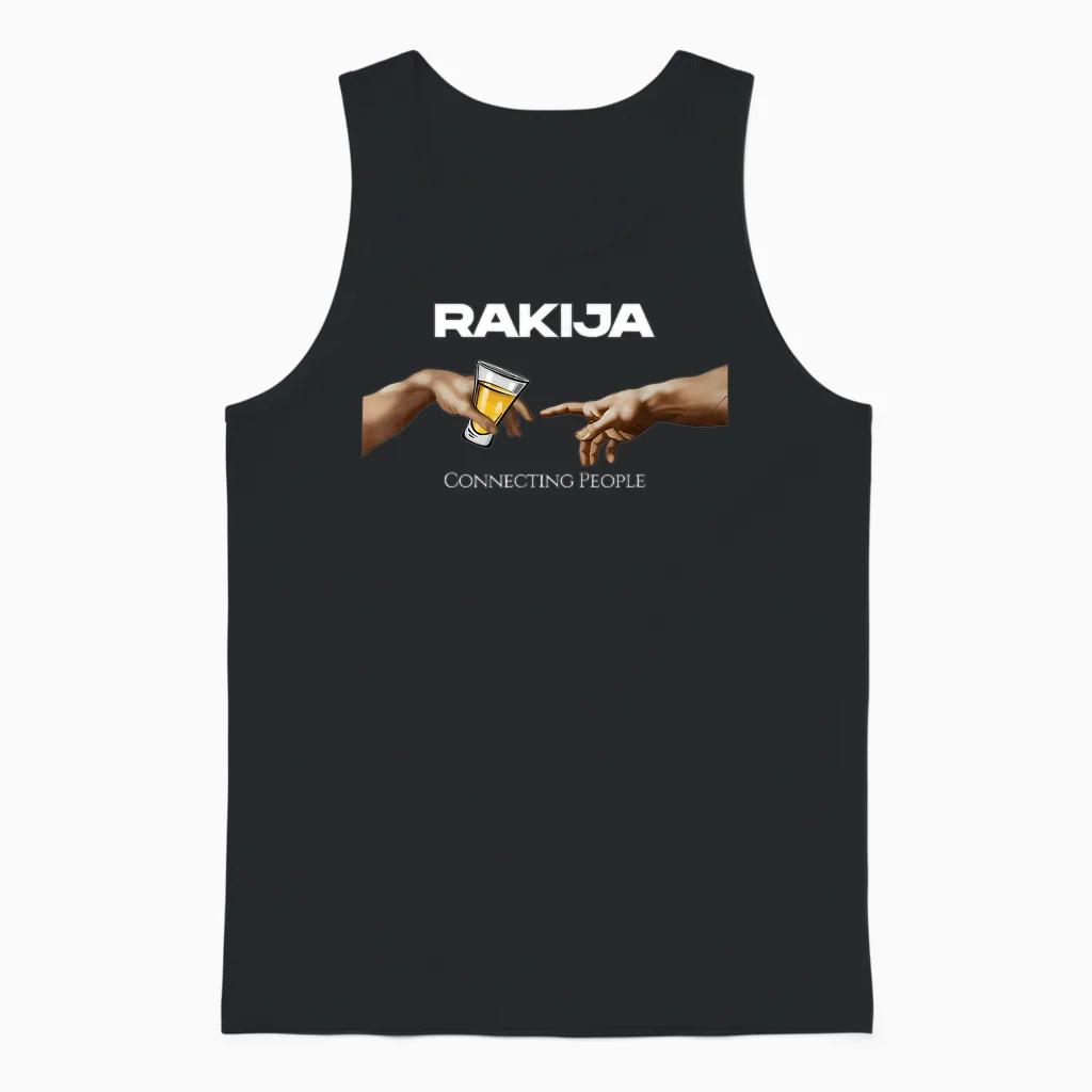 Rakija Connecting People Unisex Tank Top in Black