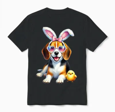 Lunettes De Pâques Beagle Dog Mom Spring Easter Bunny Oreilles Unisex T-Shirt - Black