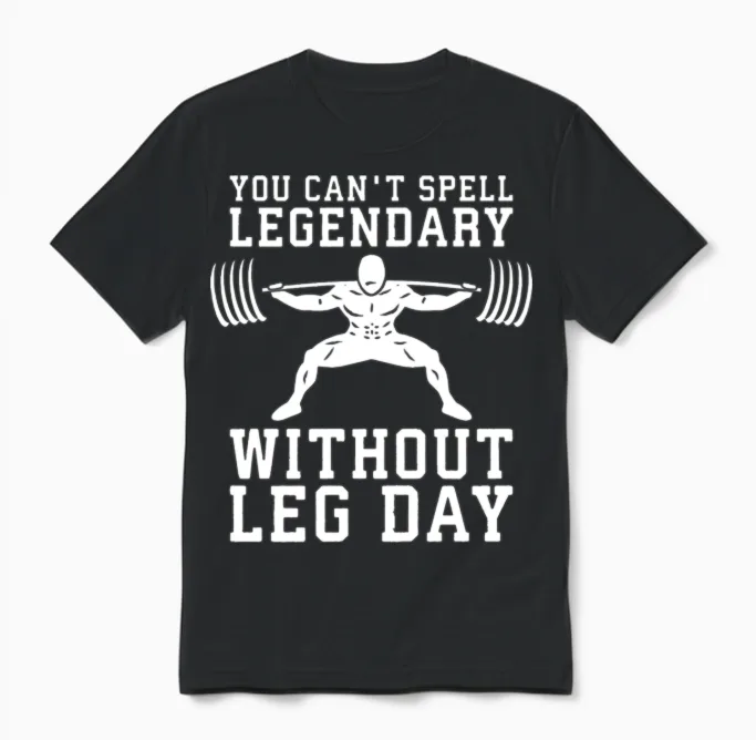 You Can't Spell Legendary Without Leg Day - Squat Unisex T-Shirt in Black